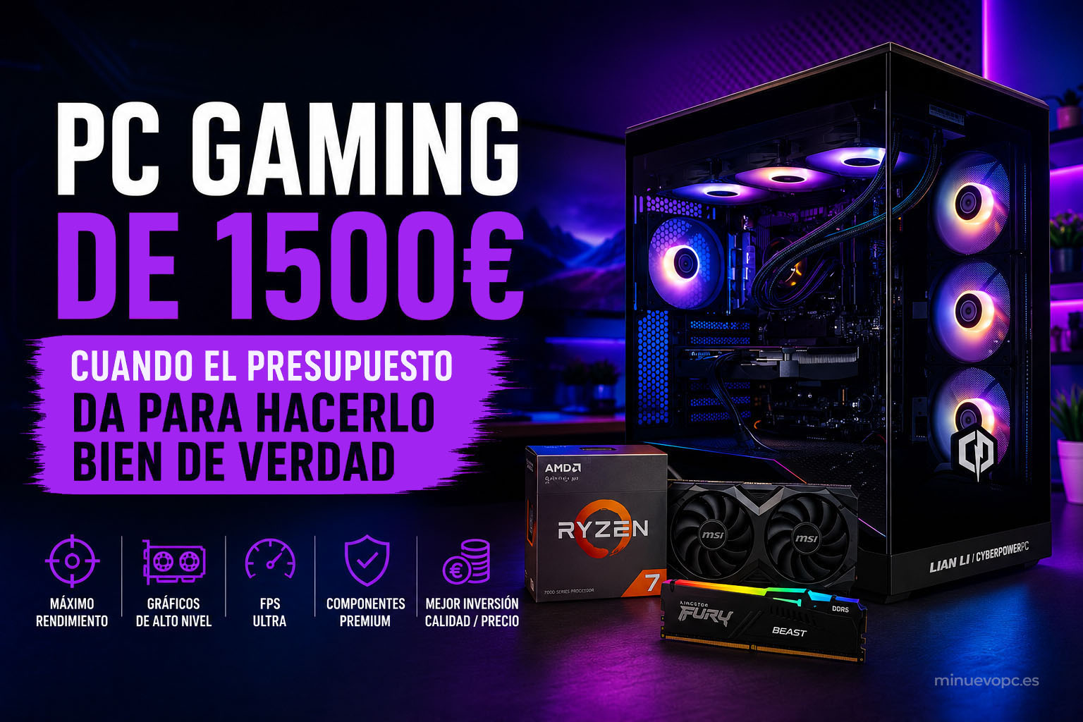 PC gaming de 1500 euros, cuando el presupuesto da para hacerlo bien de verdad