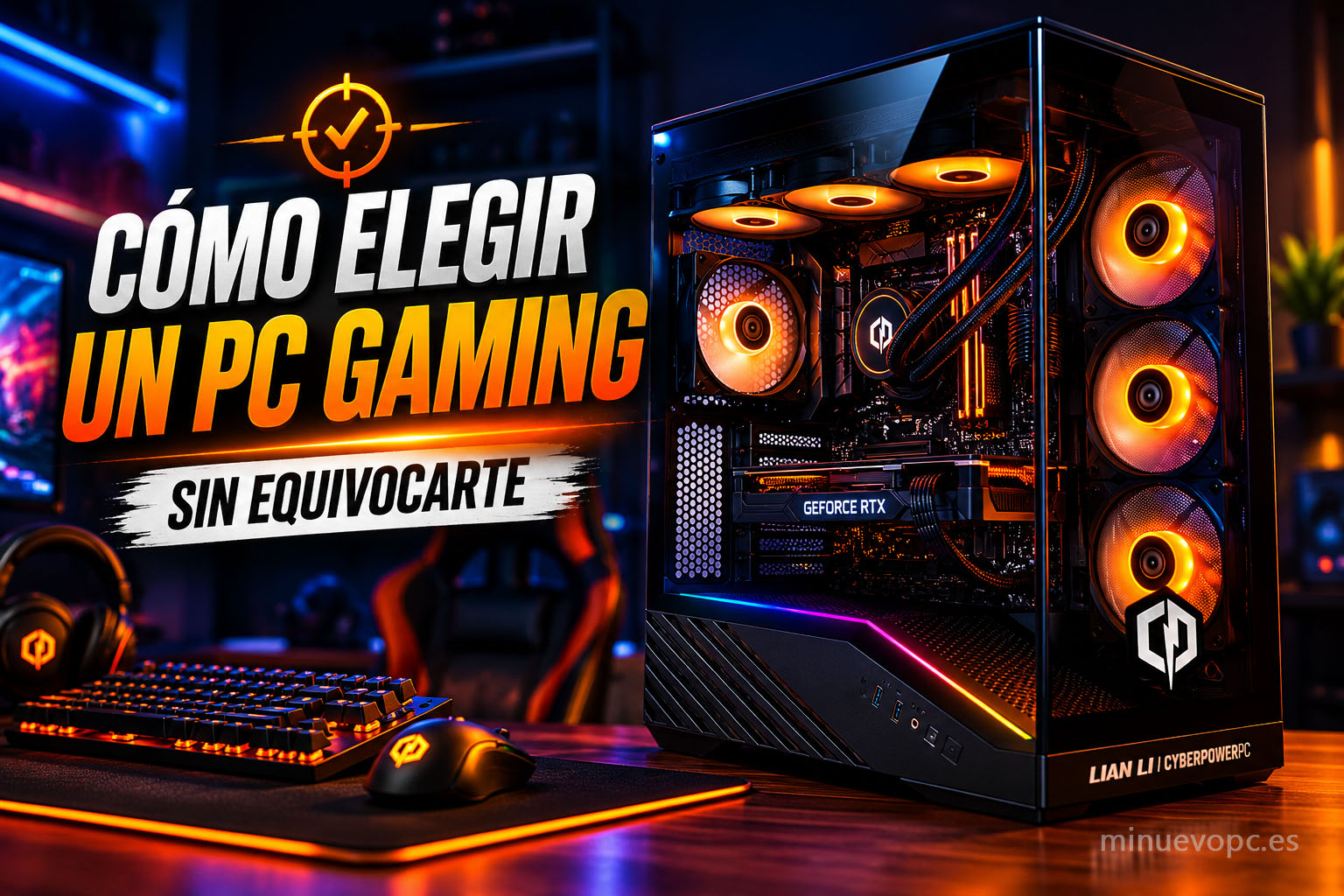 Ordenador gaming de sobremesa con caja RGB y componentes de alto rendimiento en guía para elegir un PC gaming