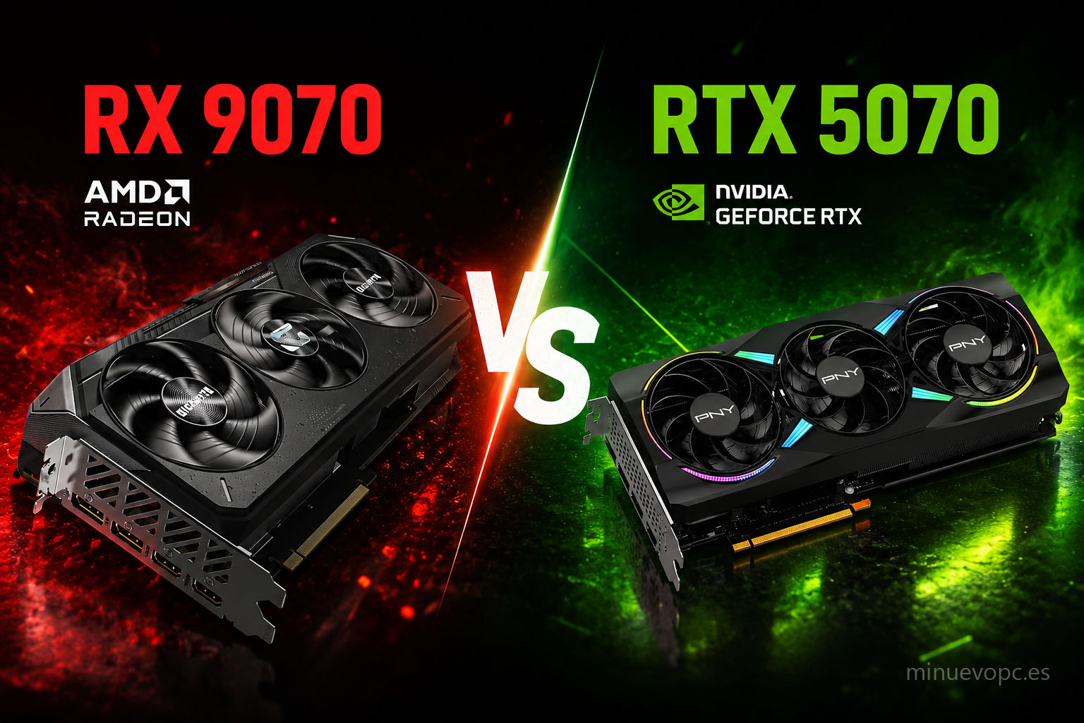 Comparativa gaming entre AMD Radeon RX 9070 y NVIDIA GeForce RTX 5070