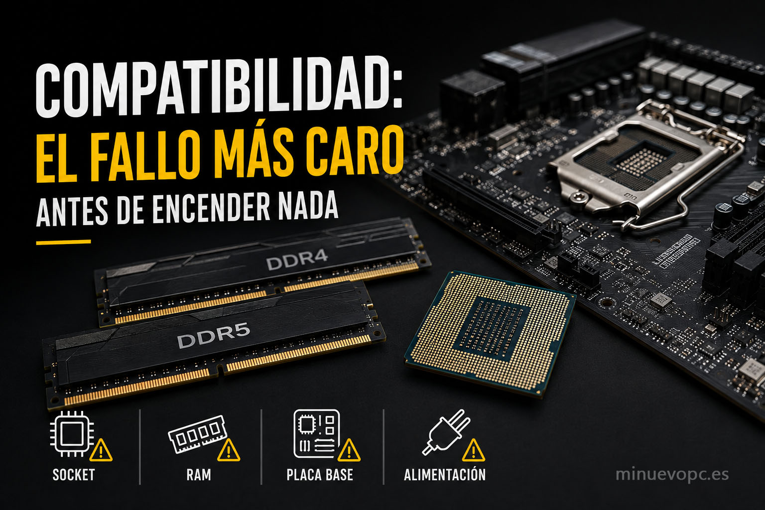 Comprobación de compatibilidad entre disipador, caja y componentes durante el montaje de un PC para evitar devoluciones y errores costosos