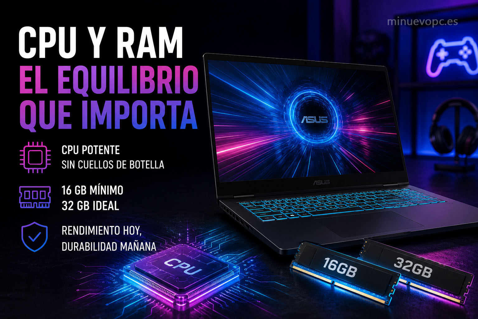 Portátil gaming con procesador Intel Core i7 serie H y memoria RAM DDR5 pensado para gaming de alto rendimiento y uso intensivo durante años