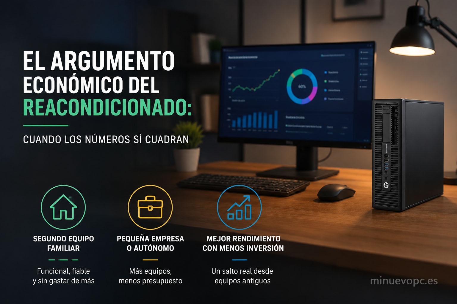 PC reacondicionado para oficina y trabajo diario con mejor relación calidad precio y menor inversión inicial