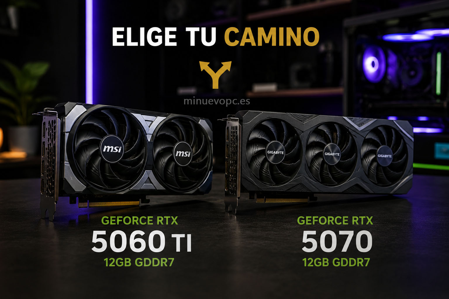 NVIDIA GeForce RTX 5060 Ti y RTX 5070 para gaming en 1440p y 4K, guía visual para elegir la mejor tarjeta gráfica según tu presupuesto