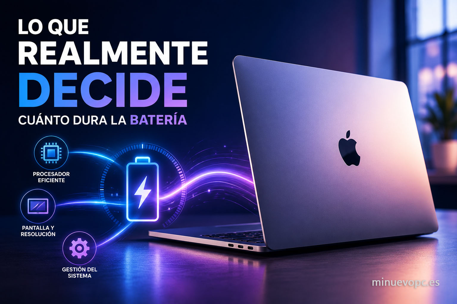 Procesador eficiente, resolución de pantalla y gestión energética como claves para conseguir más horas de batería en un portátil moderno