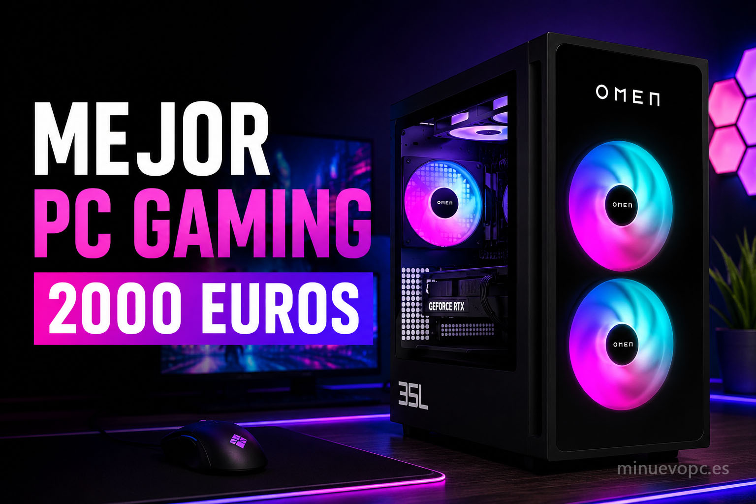 Ordenador gaming premium usado en guía de PC gaming de 2000 euros