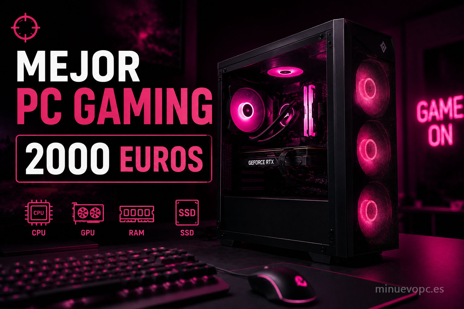 Mejor PC gaming 2000 euros con procesador de alto rendimiento, gráfica potente, 32 GB DDR5 y SSD NVMe para jugar con máxima calidad