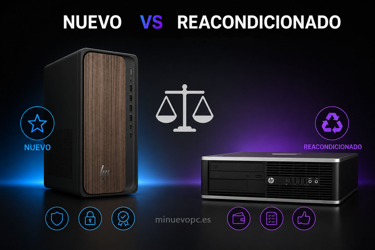 Comparativa entre ordenador nuevo y PC reacondicionado para oficina con mejor relación calidad precio
