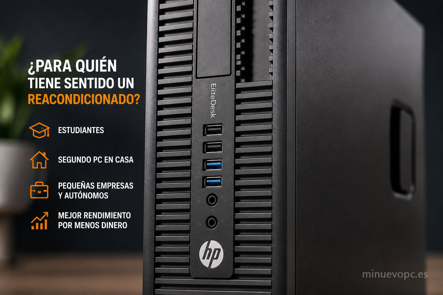 Ordenador reacondicionado compacto para estudiantes, teletrabajo y pequeñas empresas