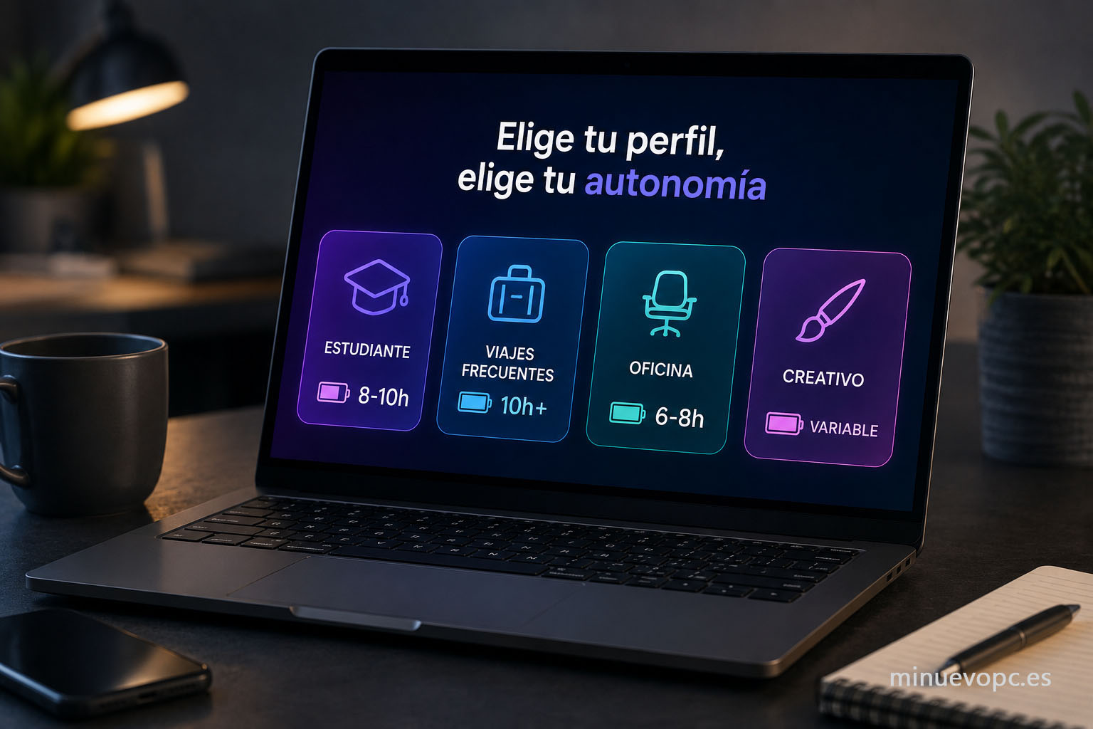 Cómo elegir la autonomía ideal según tu perfil de uso: estudiantes, profesionales, oficina o trabajo creativo antes de comprar un portátil