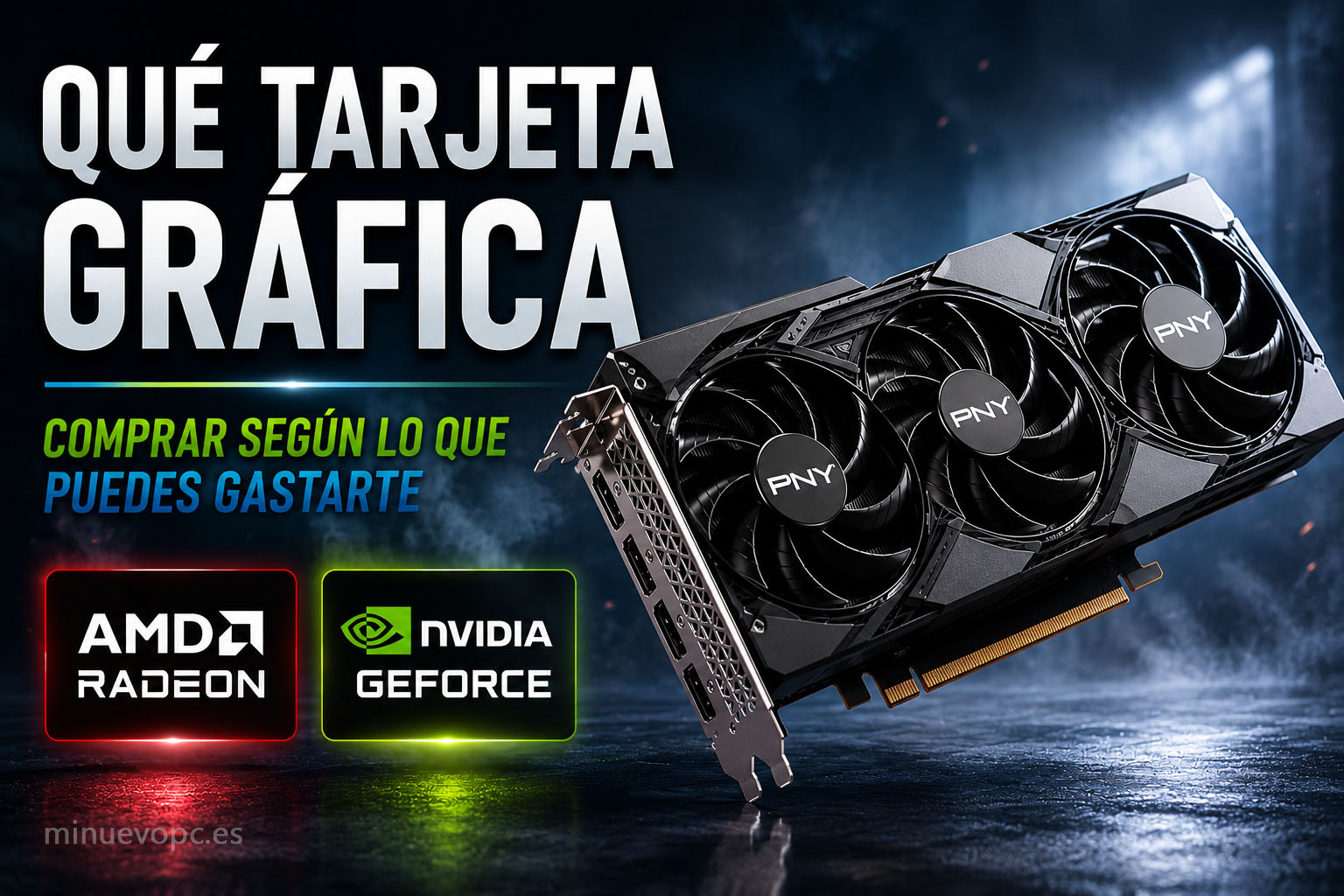 Comparativa de tarjetas gráficas gaming por presupuesto mostrando diferentes GPUs para jugar en 1080p, 1440p y 4K con la mejor relación calidad precio