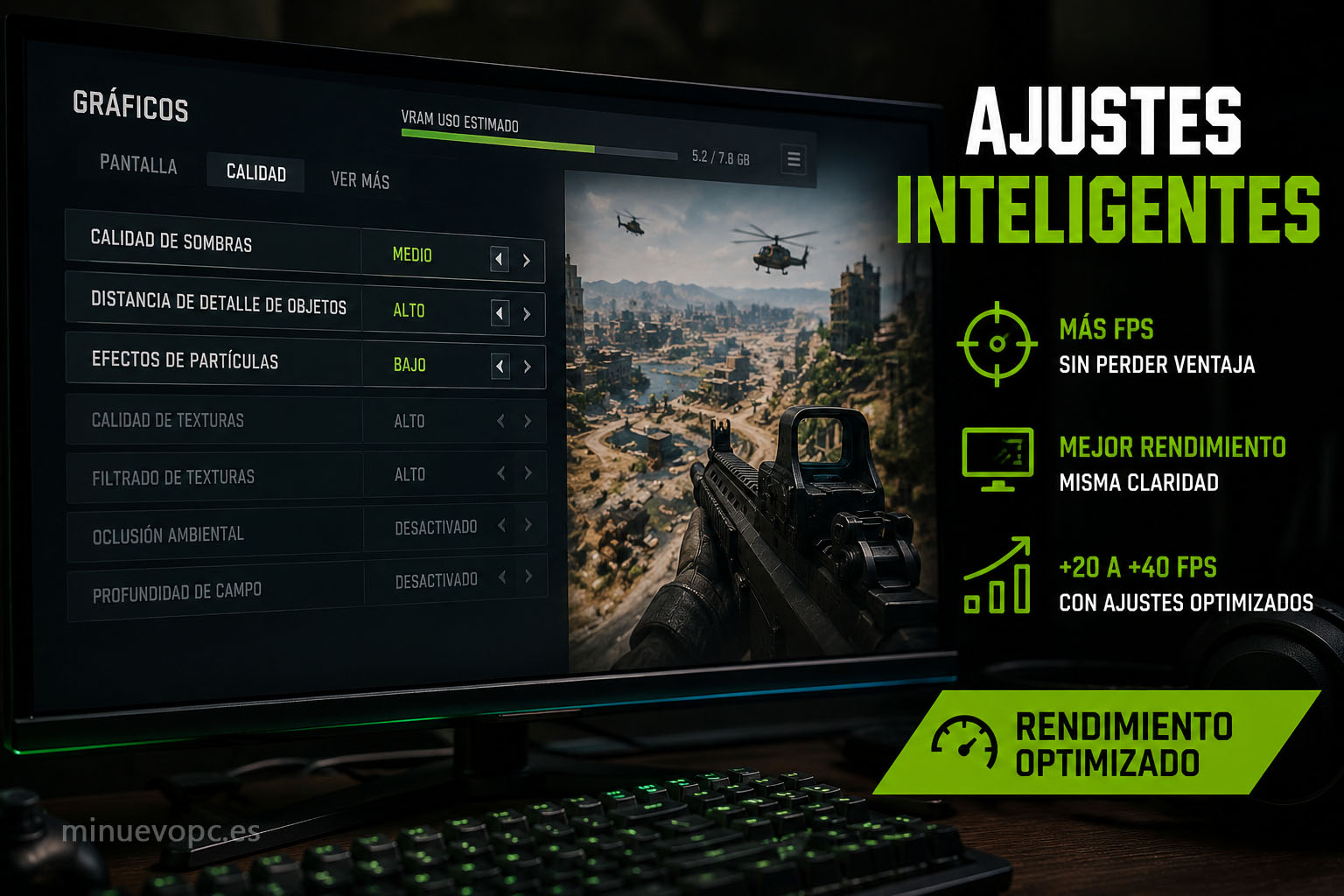Ajustes gráficos optimizados en Warzone para ganar hasta 40 FPS sin perder visibilidad competitiva ni calidad de imagen en partidas online