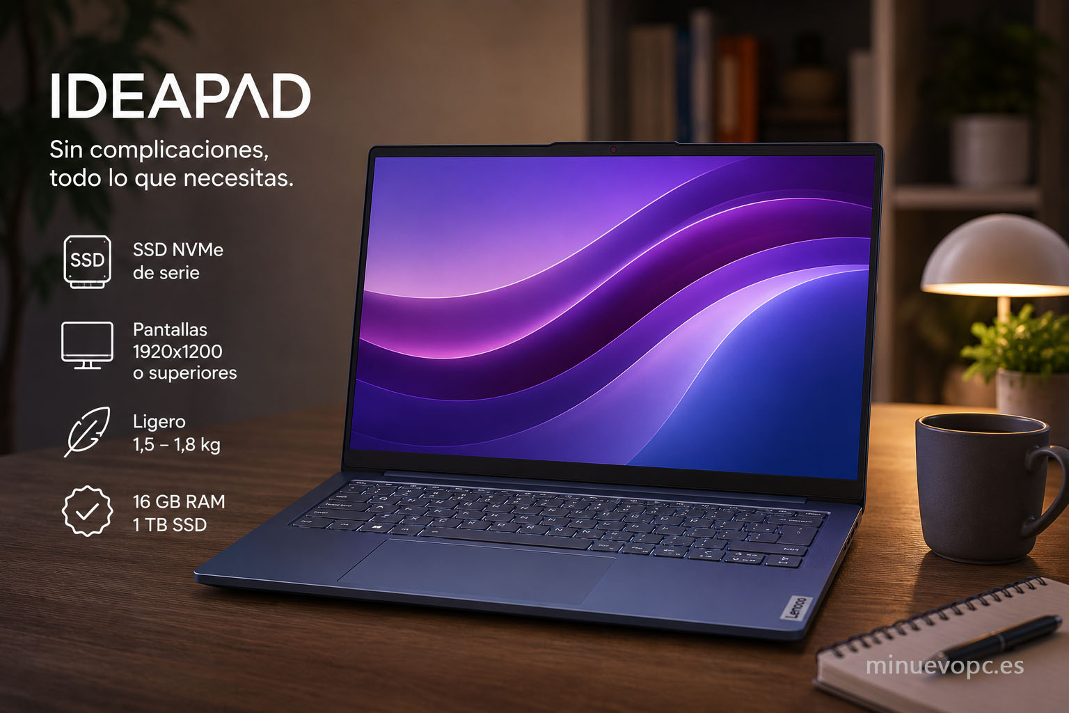 Portátil Lenovo IdeaPad para estudio, trabajo y uso diario con SSD NVMe, buena pantalla y excelente relación calidad precio