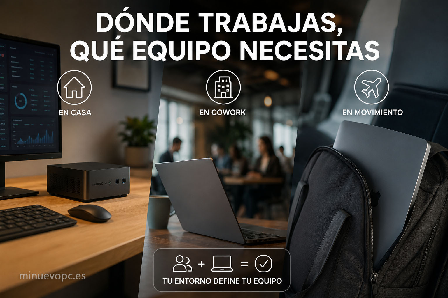 Mini PC y portátil muestran qué ordenador elegir según el espacio y movilidad del autónomo
