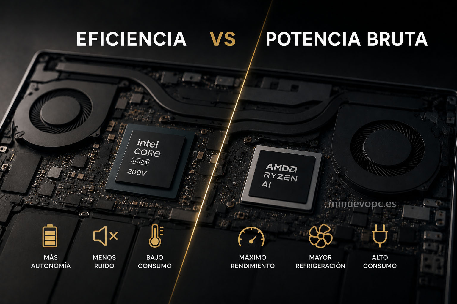 Procesadores Intel Core Ultra y AMD Ryzen AI en portátiles premium, mejor equilibrio entre rendimiento, eficiencia y batería