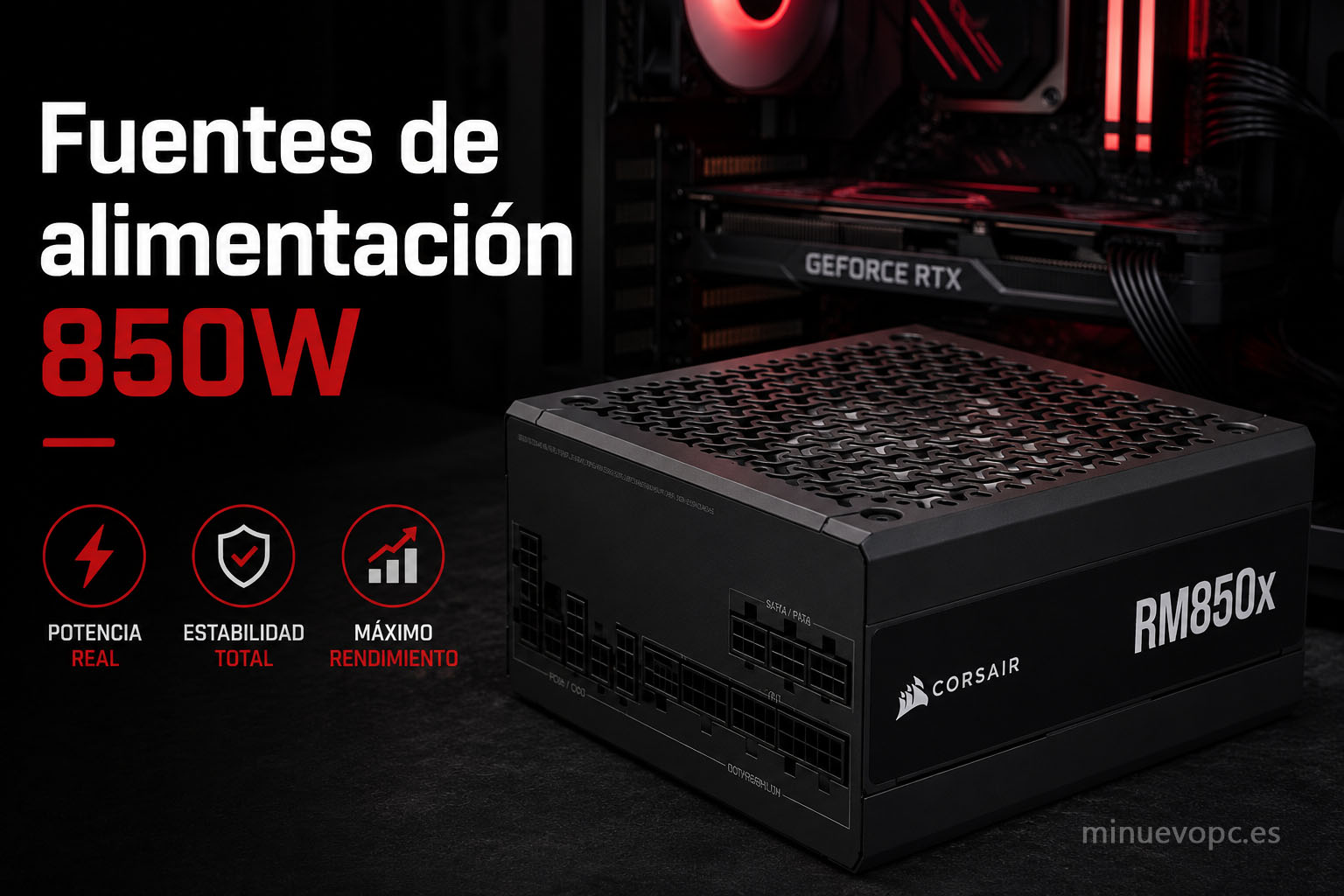 Fuentes de alimentación 850W para PC gaming con mejor calidad precio, eficiencia y potencia estable para tarjetas gráficas de alto rendimiento