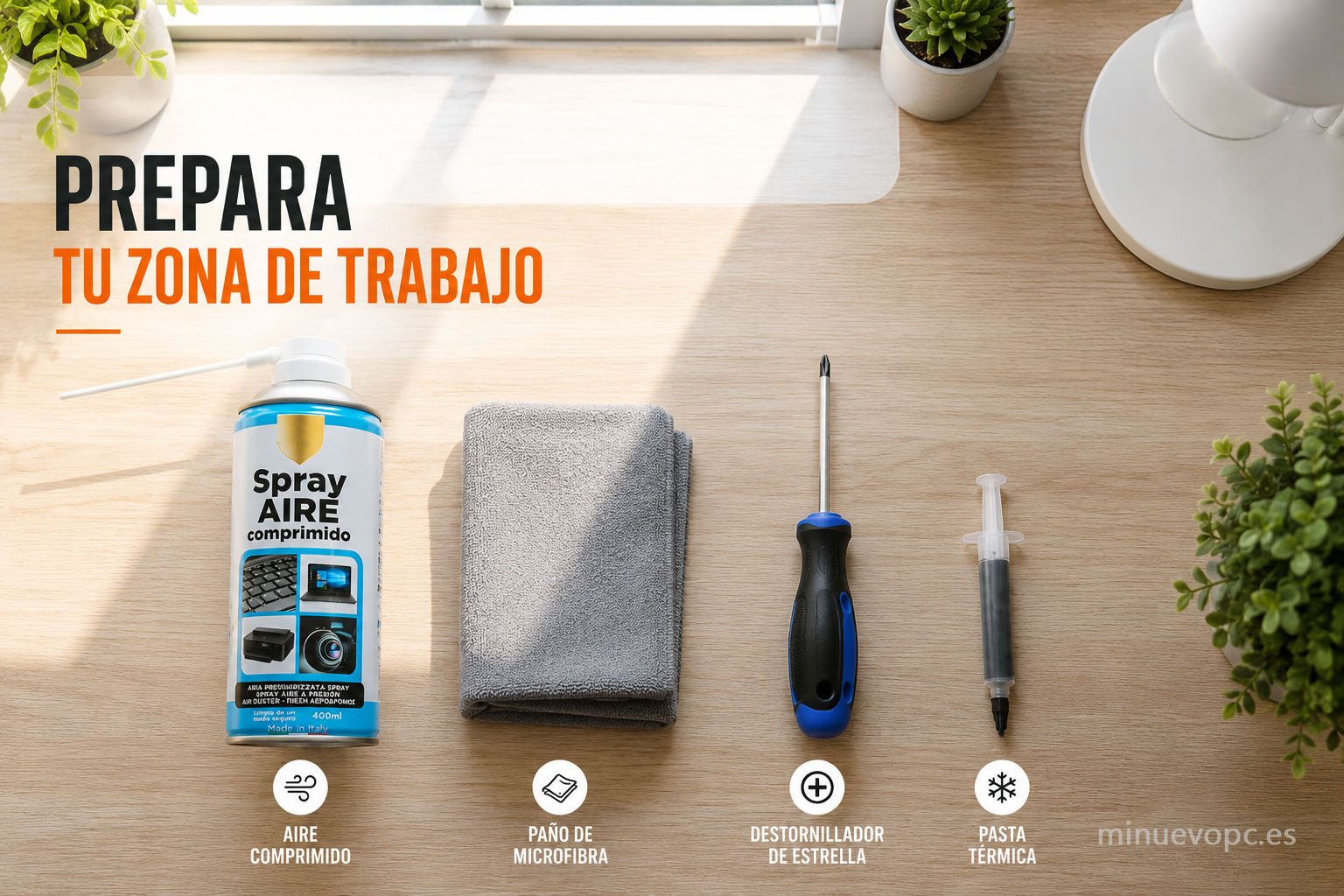 Aire comprimido, microfibra y herramientas recomendadas para limpiar un PC gaming de forma segura y eficaz