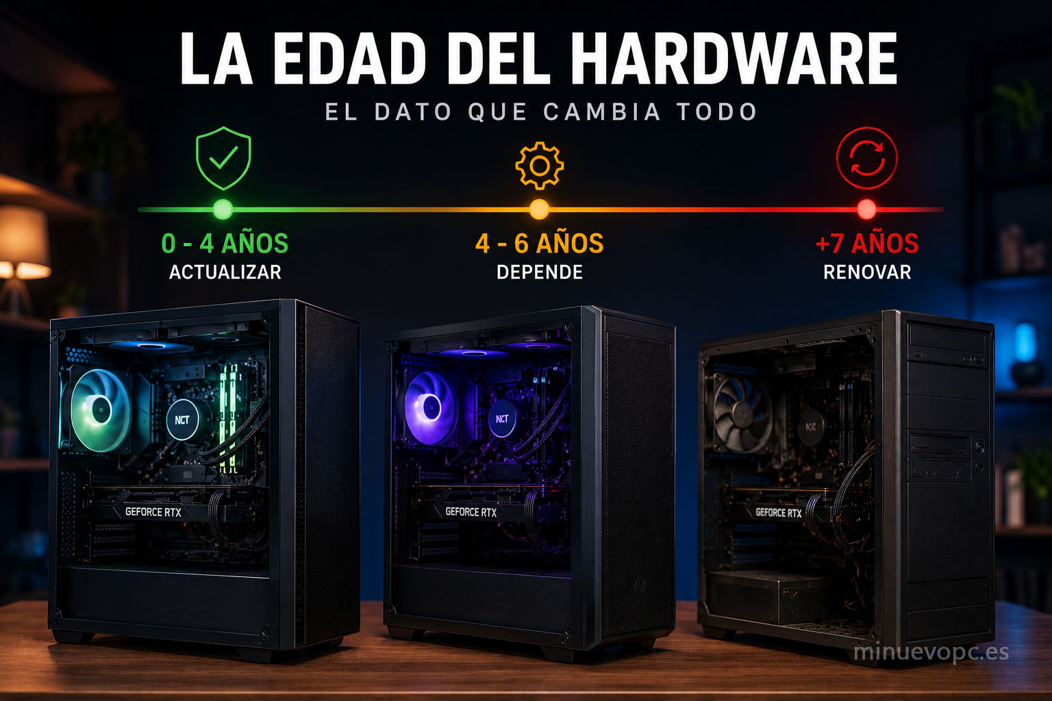 La edad del hardware determina si merece la pena actualizar componentes o invertir en un PC nuevo con mejor rendimiento y mayor vida útil
