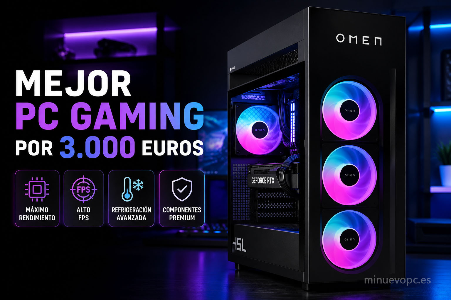 Mejor PC gaming por 3000 euros con RTX 5080, procesador Ryzen X3D y hardware premium para jugar en 4K con máxima calidad