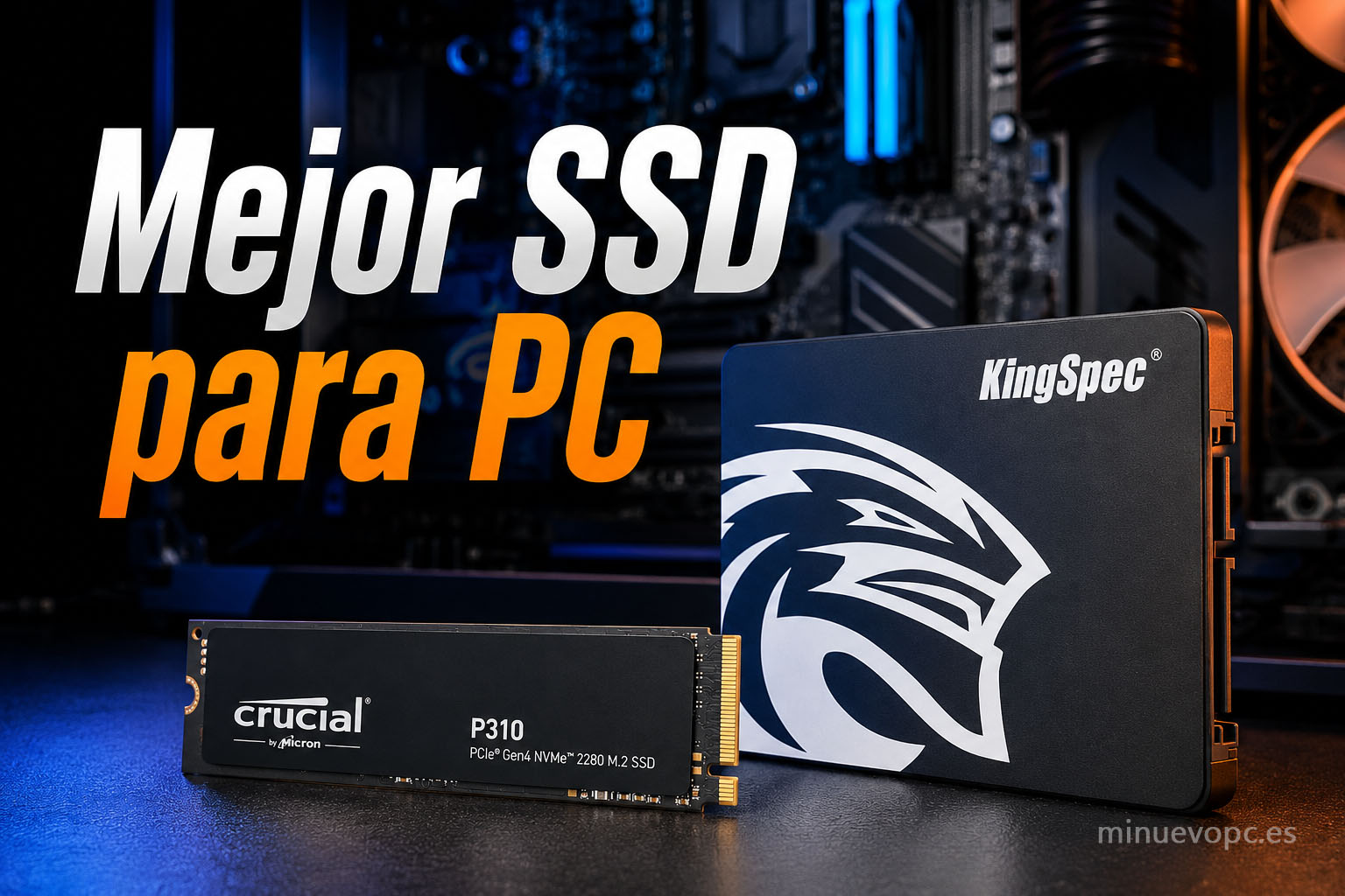 Mejor SSD para PC comparando SSD NVMe y SATA, guía para elegir el almacenamiento ideal según rendimiento, velocidad y precio antes de comprar