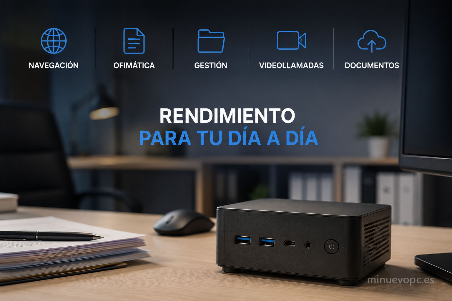 Hardware para despacho profesional con rendimiento estable para multitarea, ofimática, videollamadas y gestión documental durante toda la jornada laboral
