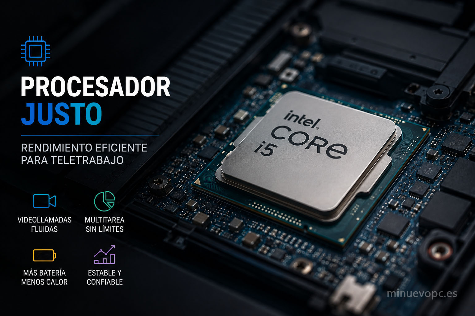 Procesador eficiente para trabajar en casa con buen rendimiento, menor consumo energético y mejor experiencia multitarea