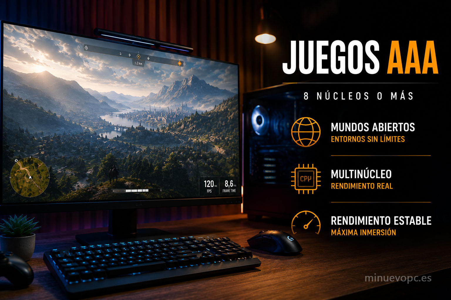 Mejor procesador para juegos AAA con mundos abiertos, multitarea eficiente y rendimiento equilibrado