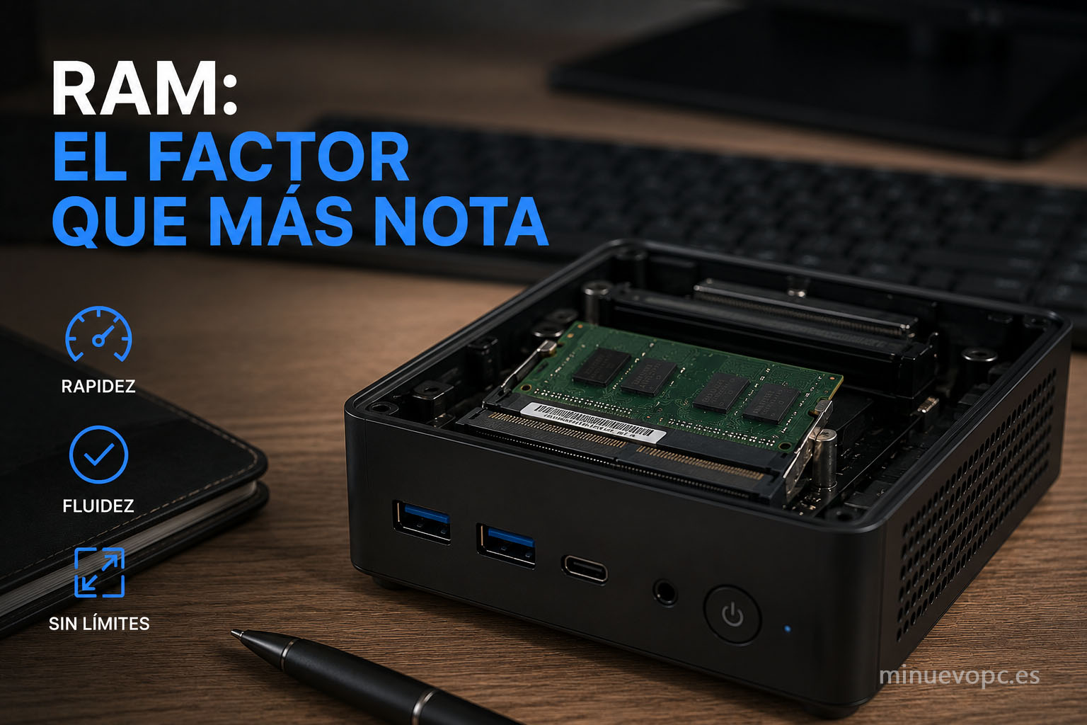 RAM para mini PC de despacho profesional, memoria recomendada para trabajar fluido con Windows, programas de gestión y multitarea sin ralentizaciones