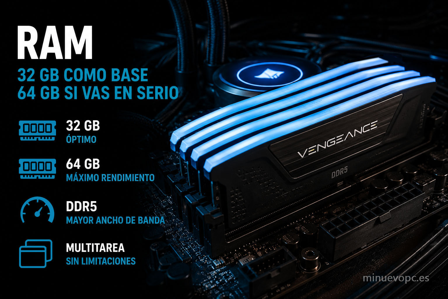Memoria DDR5 de 32 GB y 64 GB para simuladores de vuelo y conducción con mejor multitarea, estabilidad y excelente calidad precio