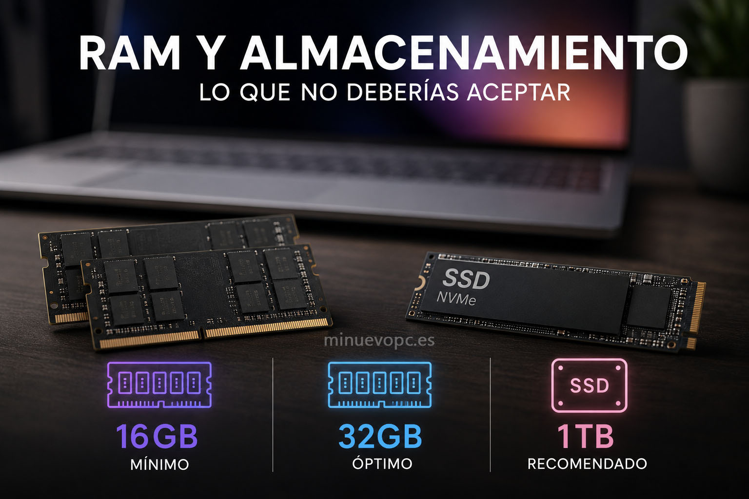 Configuración recomendada de memoria RAM y SSD en portátiles Lenovo para comprar un equipo preparado para varios años de uso