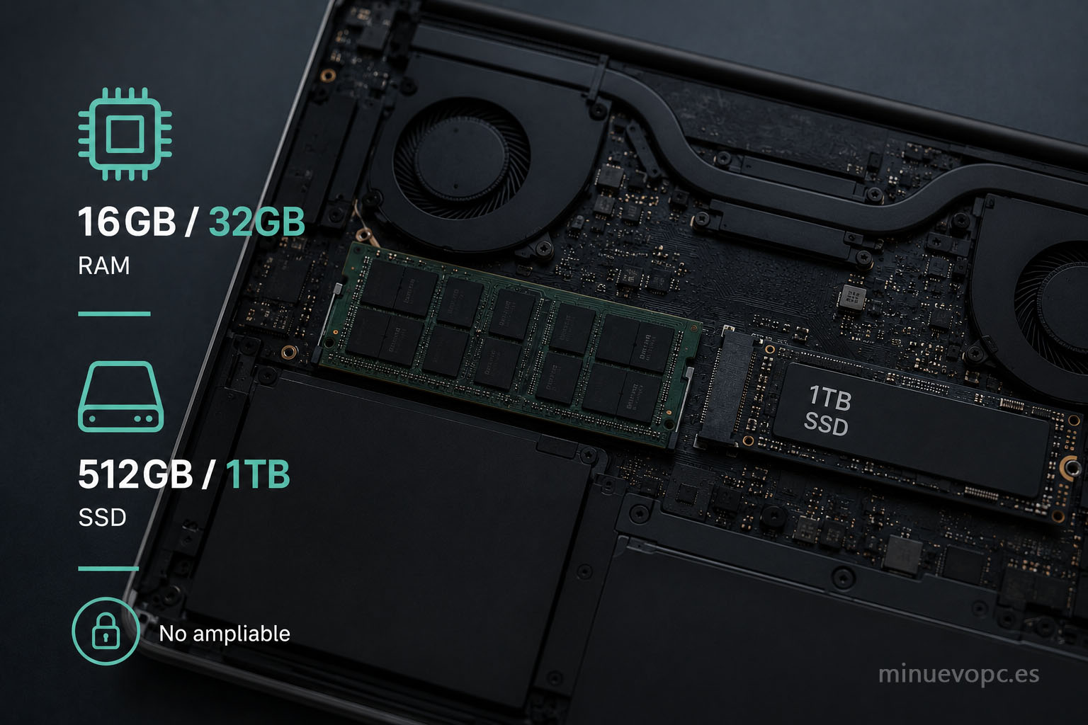 RAM y almacenamiento en portátiles de viaje con 16GB, 32GB y SSD de 1TB para elegir calidad precio antes de comprar