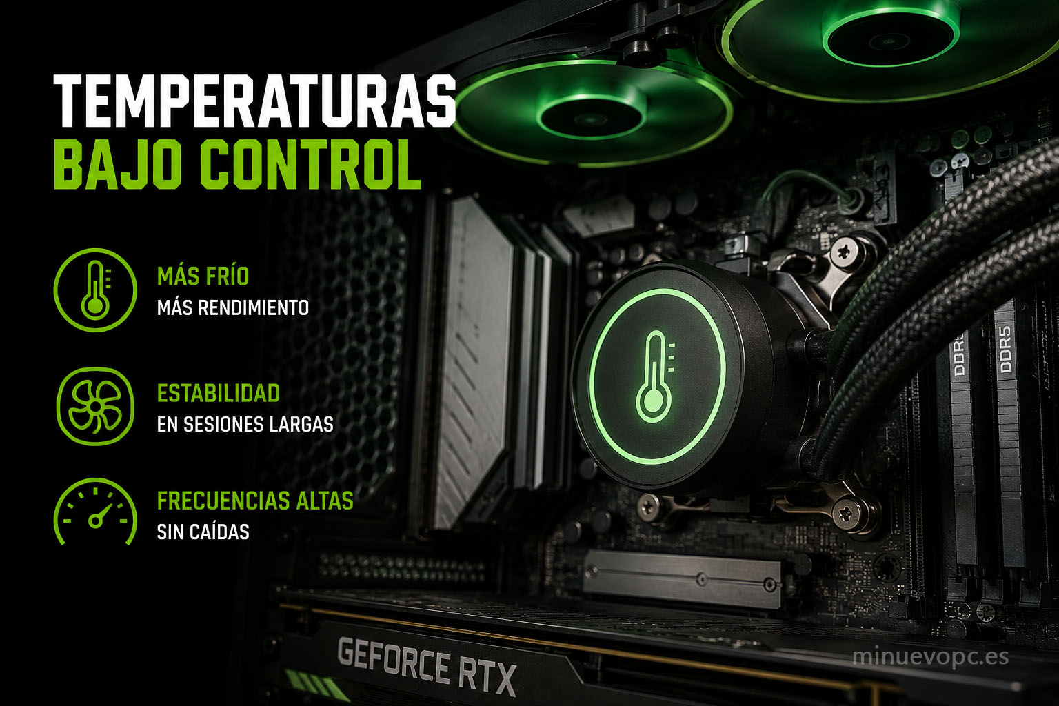 Refrigeración líquida para gaming que mantiene bajas temperaturas del procesador y mejora la estabilidad del rendimiento durante largas sesiones de juego