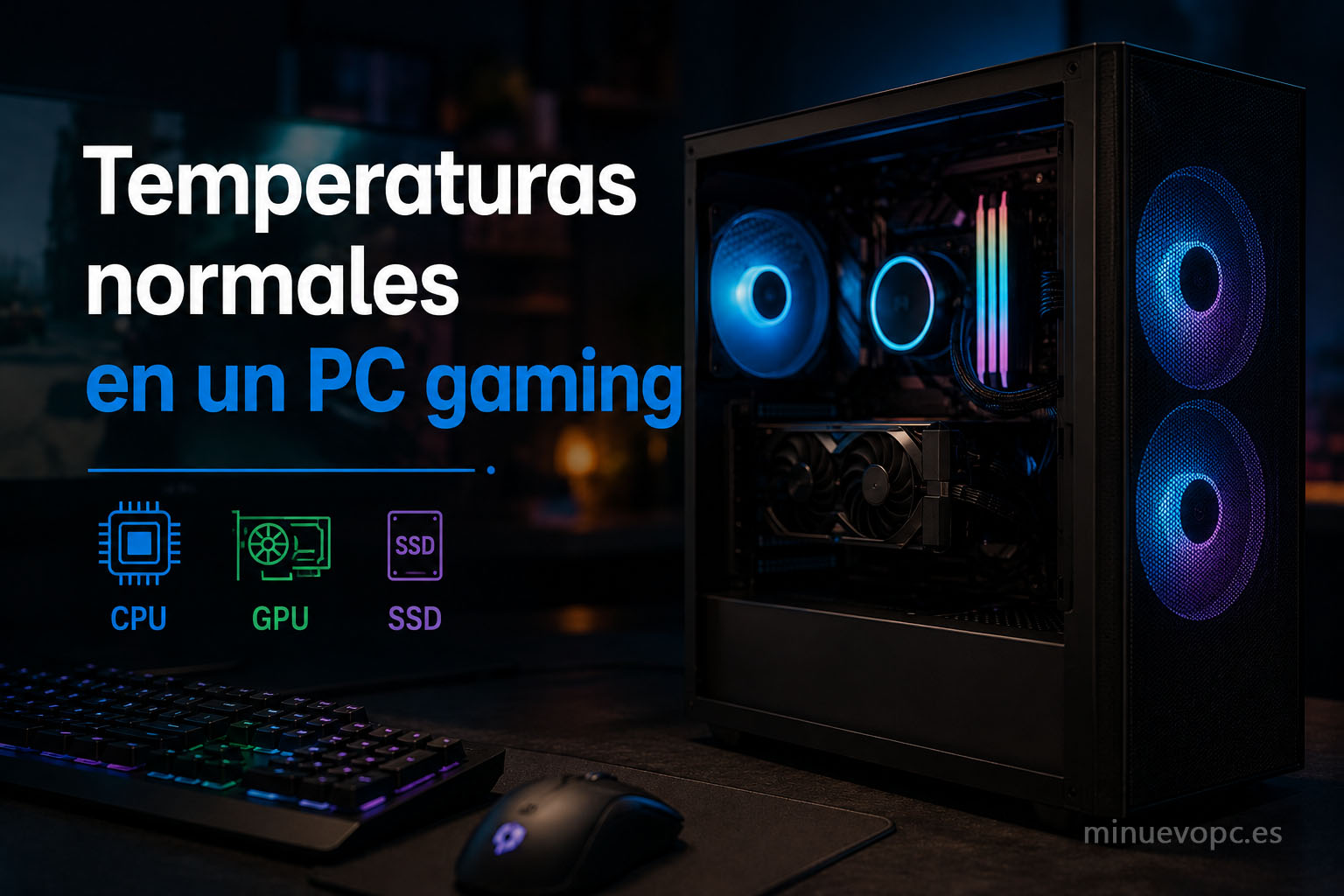 Temperaturas normales en un PC gaming para CPU, GPU y SSD con rangos seguros de funcionamiento y consejos de refrigeración.