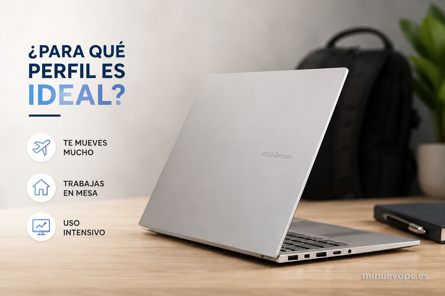 Portátil ASUS Zenbook de 14 pulgadas para estudiantes, profesionales y usuarios que buscan movilidad y productividad