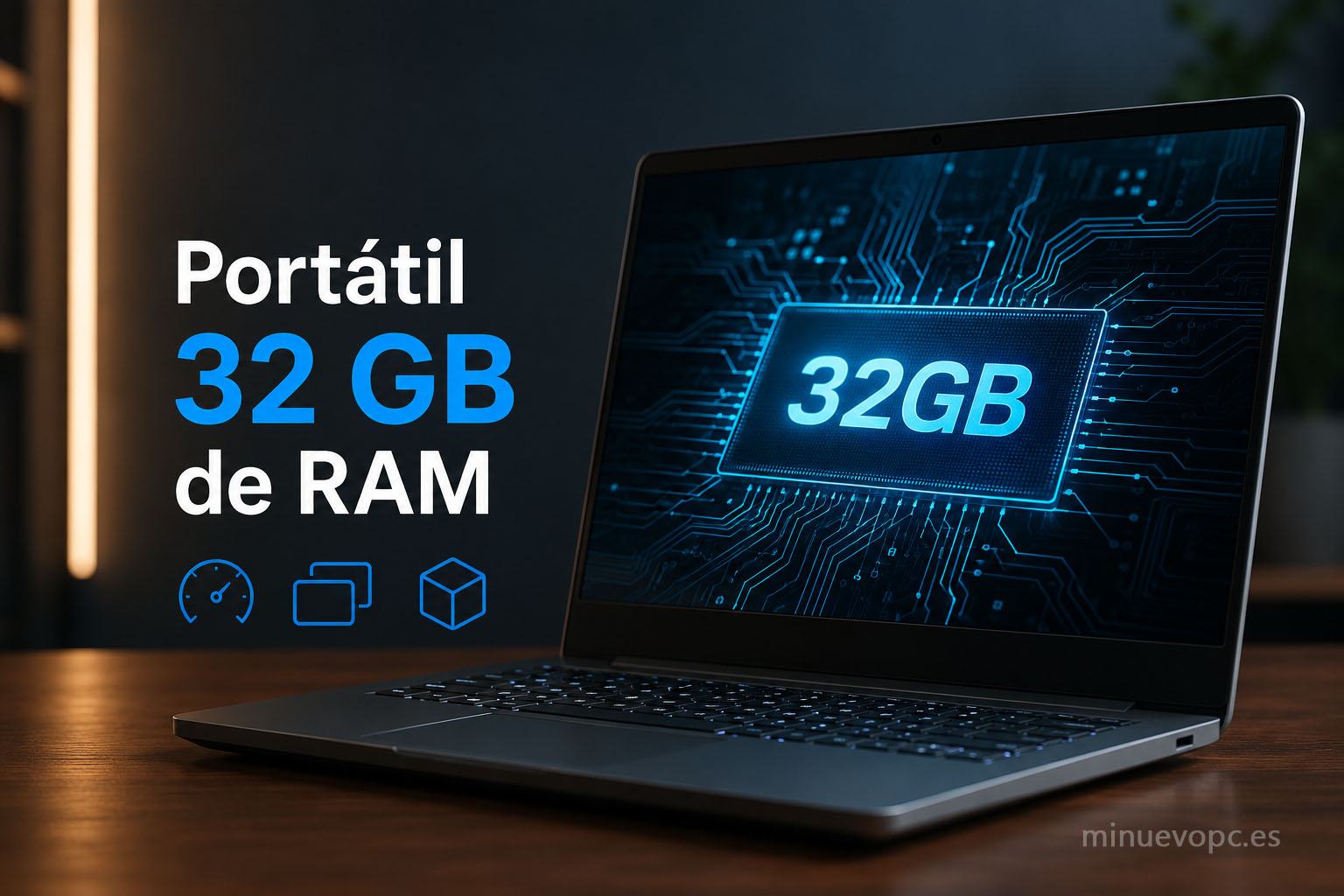 Portátil con 32 GB de RAM preparado para edición, programación y multitarea avanzada con un equilibrio perfecto entre potencia y rendimiento