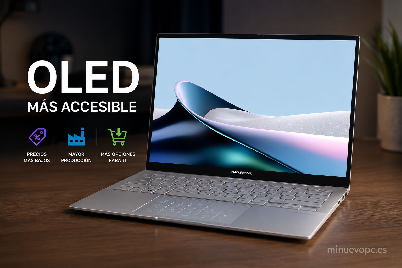 Portátil OLED mostrando una pantalla de gran calidad con colores vivos, alta resolución y fluidez para elegir el modelo más adecuado