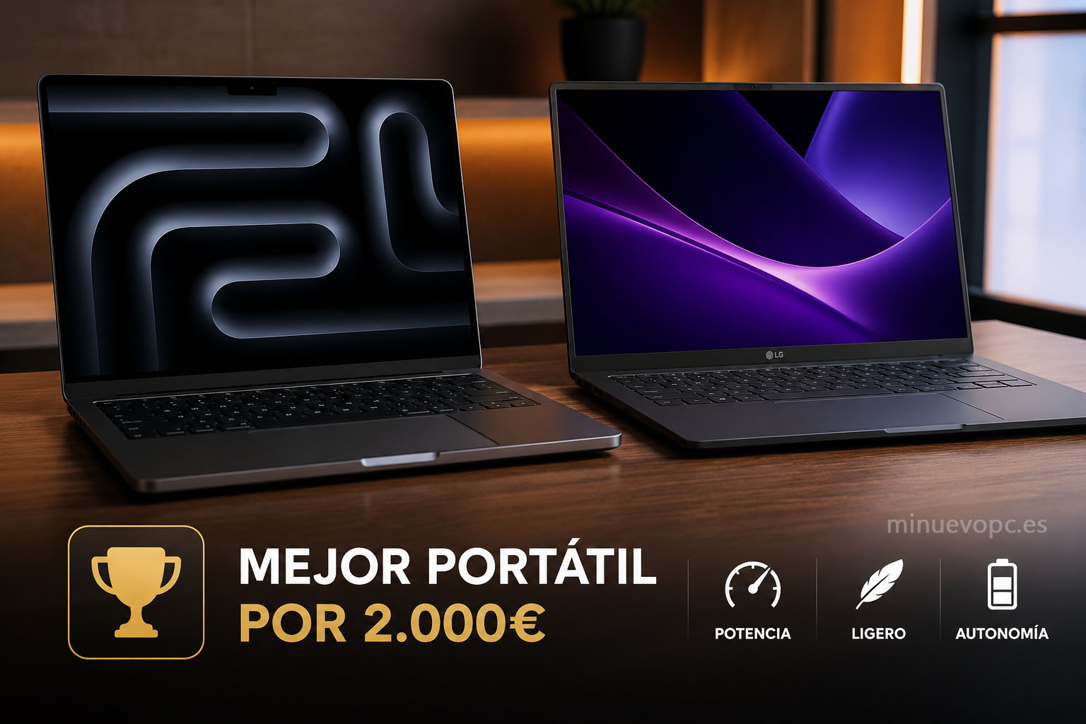 Comparativa de un MacBook Pro y un LG Gram Pro, dos candidatos al mejor portátil por 2.000€ para trabajar con máxima potencia y calidad precio