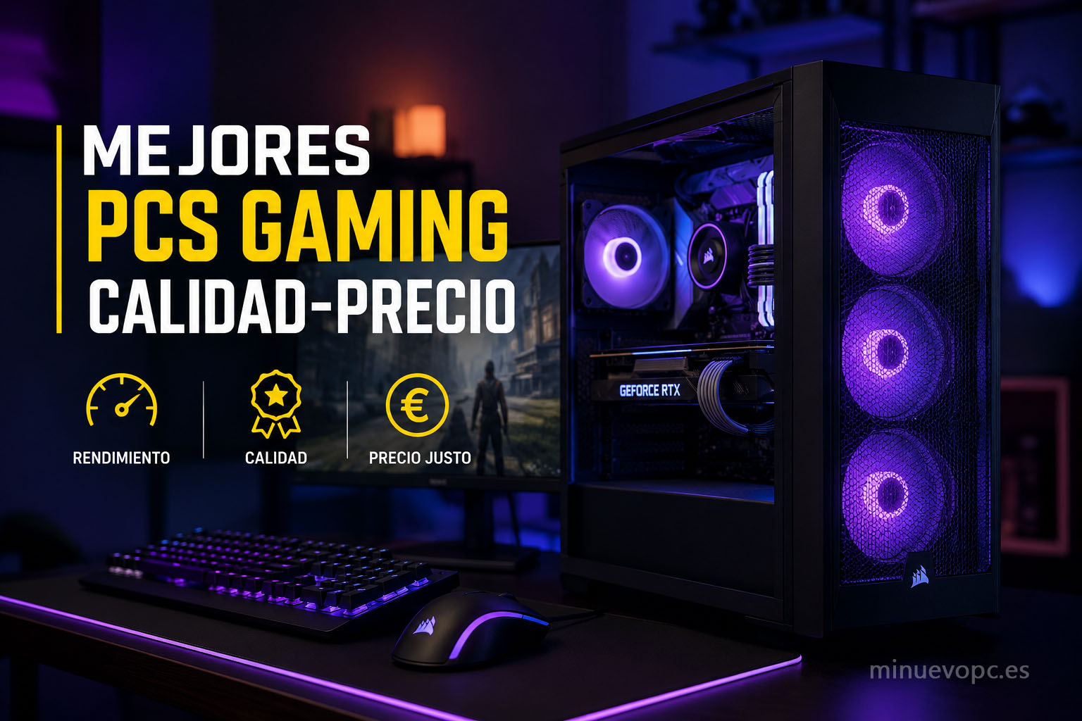 Comparativa de mejores PCs gaming calidad precio con varias torres RGB de alto rendimiento para elegir el equipo ideal según presupuesto