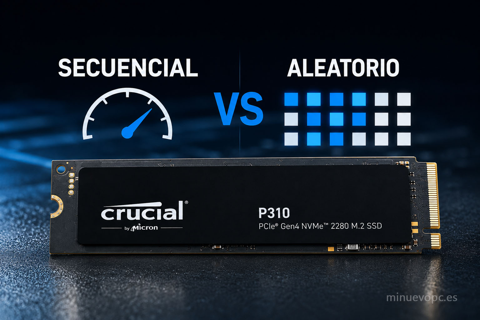 Comparativa entre velocidad secuencial e IOPS en un SSD NVMe de 1 TB para entender qué mejora realmente el rendimiento diario