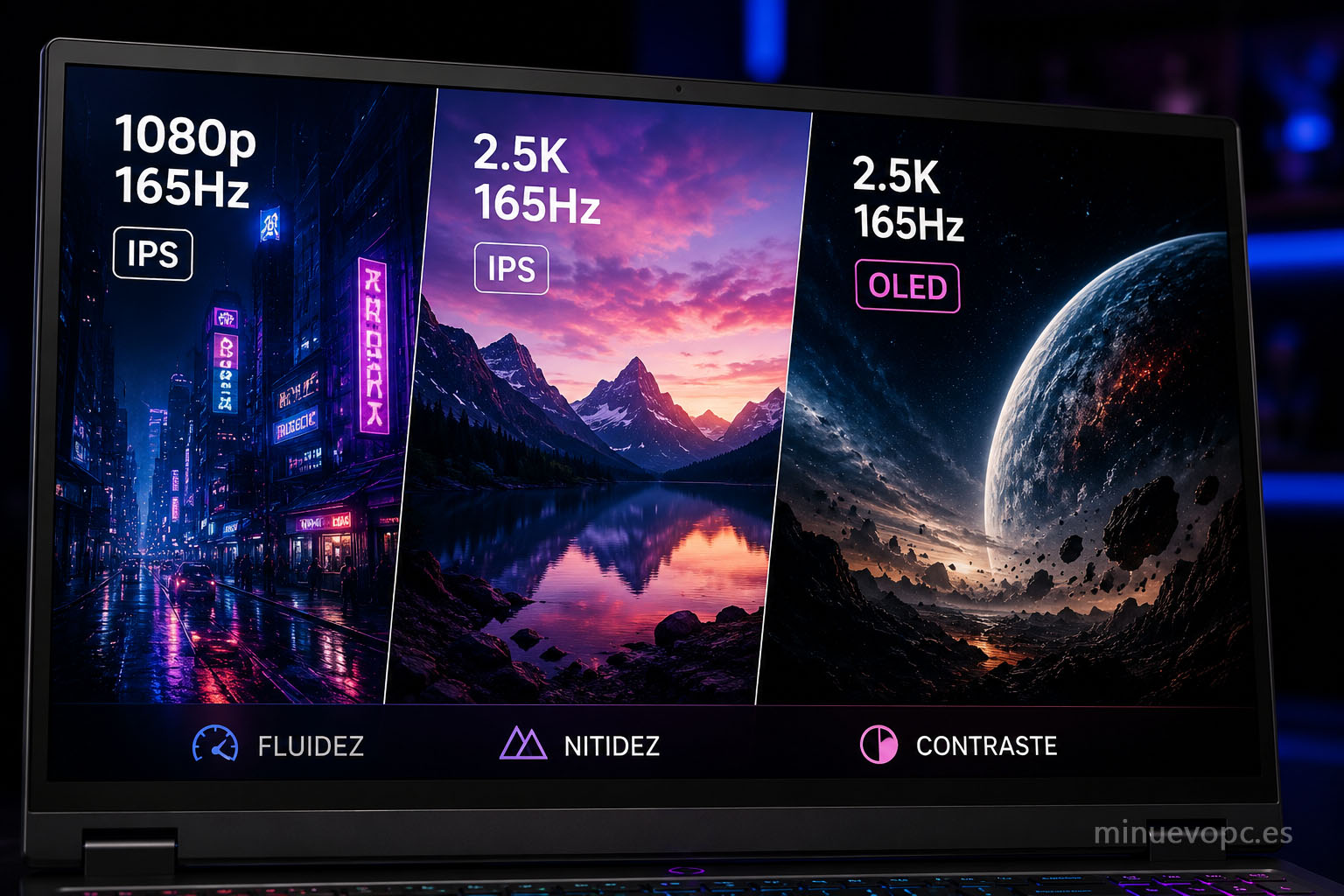 Pantalla OLED de portátil gaming con gran contraste y alta tasa de refresco para disfrutar de una experiencia visual de máxima calidad