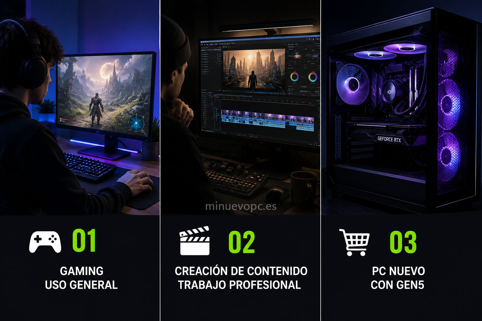 Perfiles de usuario para elegir un SSD NVMe según gaming, creación de contenido o un PC nuevo con mejor calidad precio