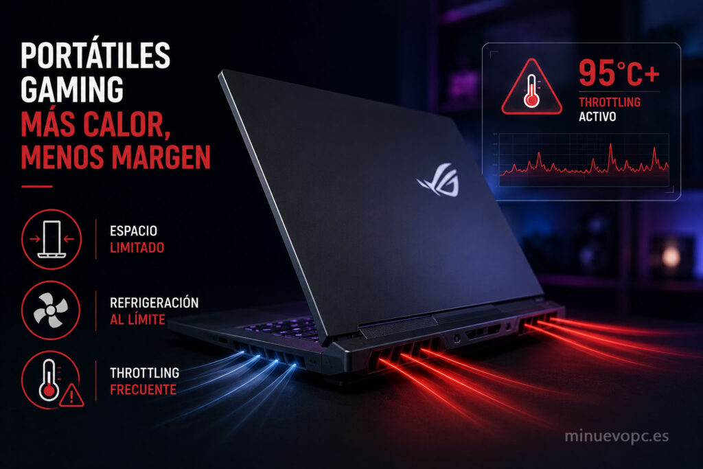 Portátil gaming ultrafino con flujo de aire y aviso de alta temperatura, una guía útil antes de comprar un modelo para jugar durante horas