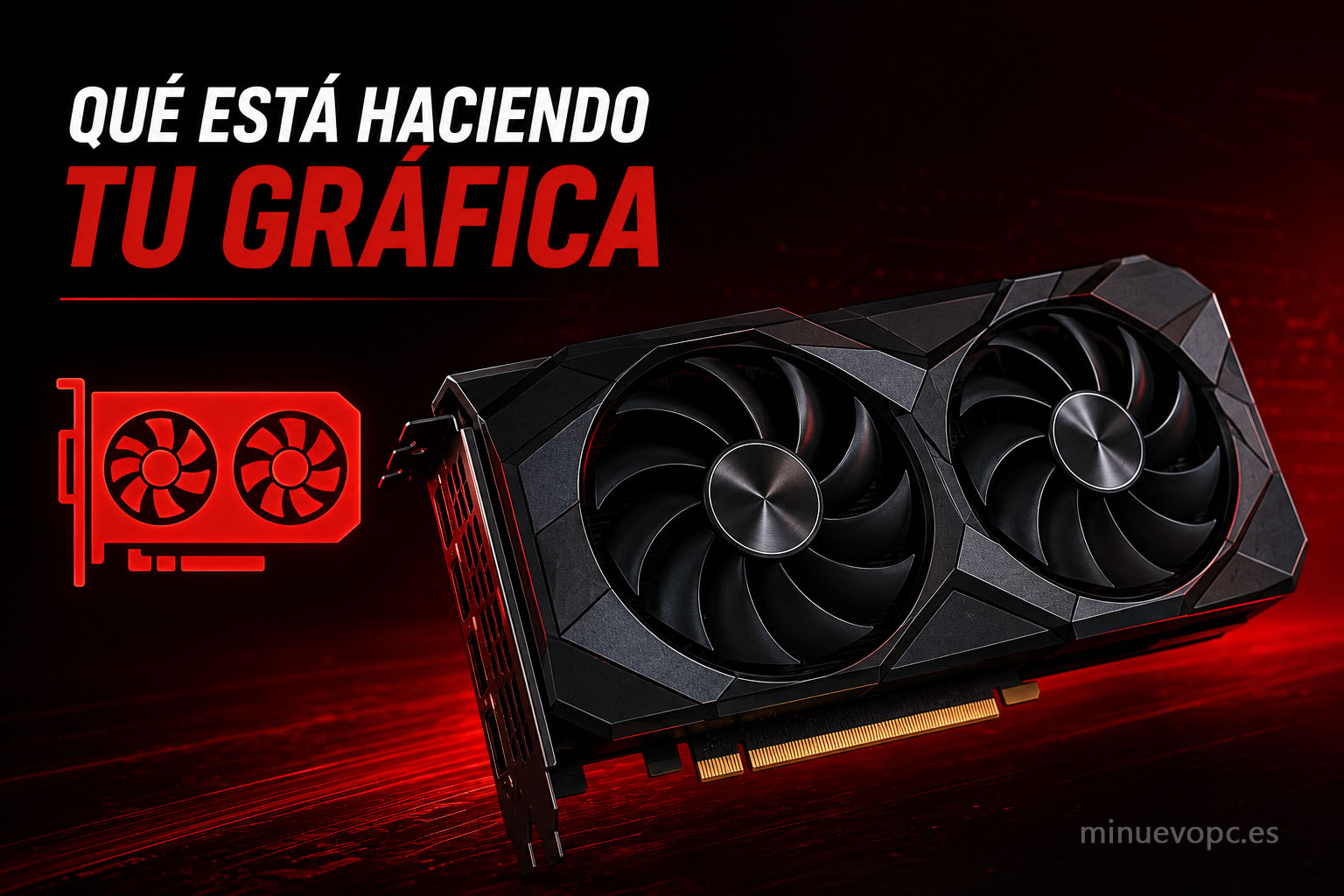 Icono de tarjeta gráfica junto a píxeles y flujo de procesamiento que explica cómo la GPU calcula cada fotograma al jugar