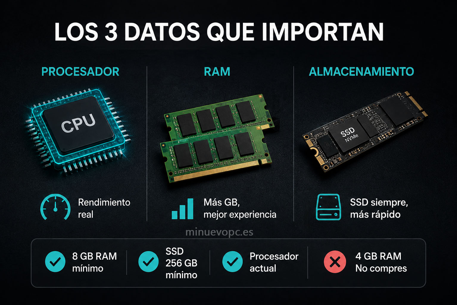 Procesador, RAM y SSD de un portátil económico: qué especificaciones buscar al comprar un portátil por 400 euros con buena calidad precio