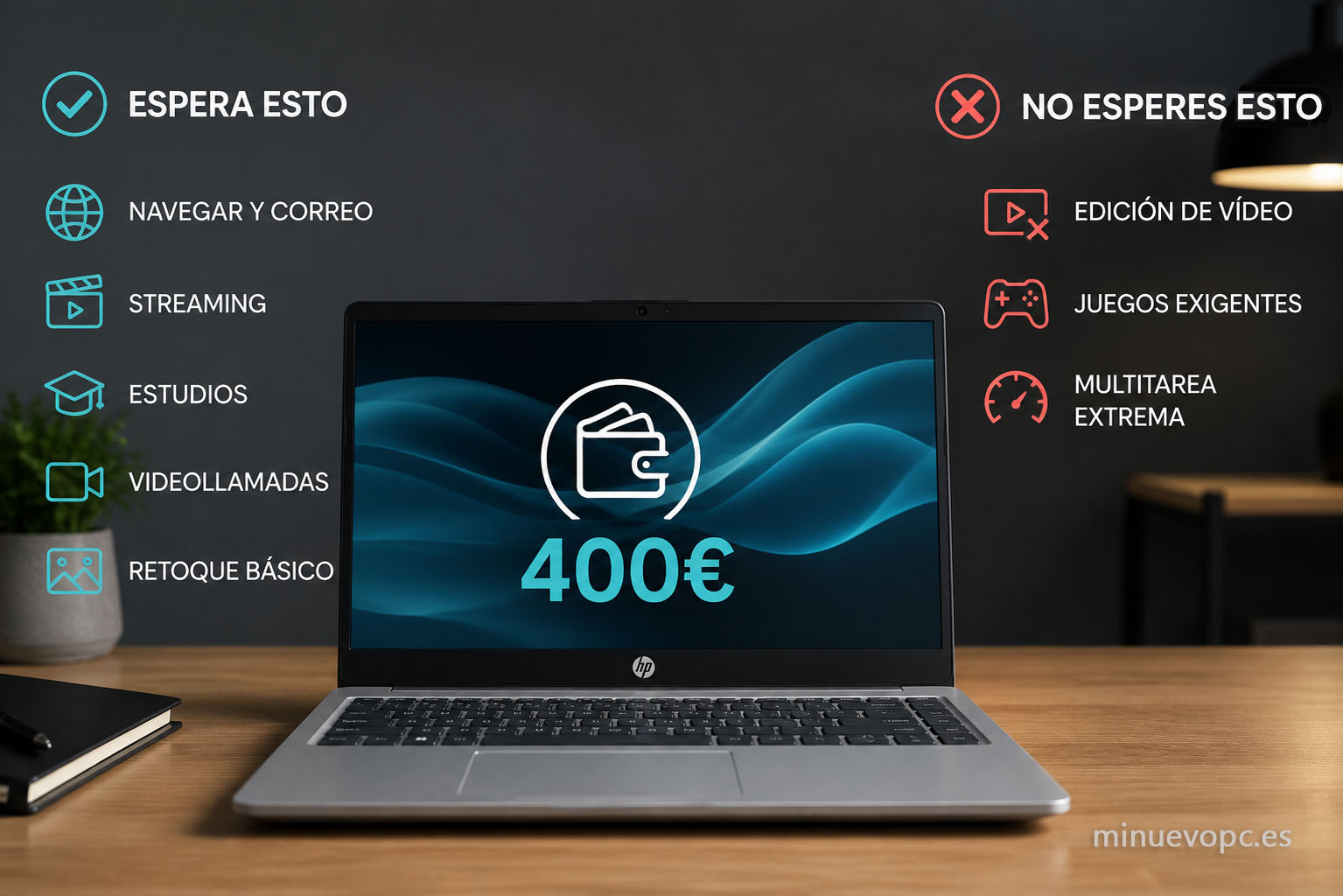 Qué portátil puedes comprar por 400 euros para navegar, estudiar, ver series y trabajar con documentos sin exigir demasiado al equipo