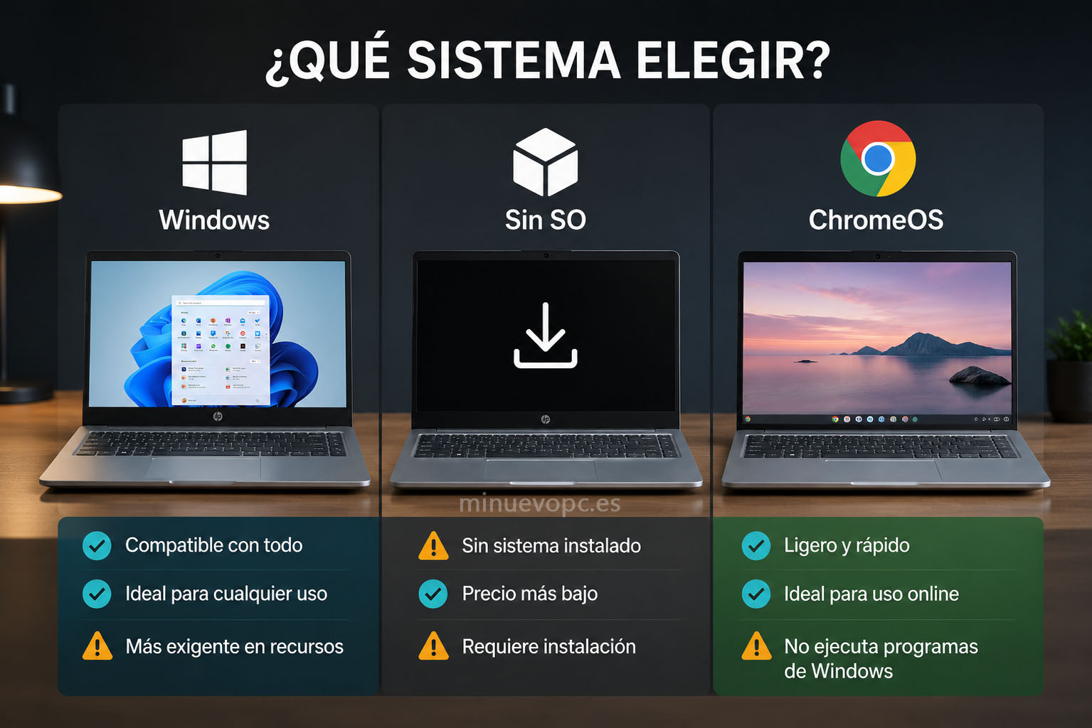 Windows o ChromeOS en portátiles de 400 euros: diferencias entre sistemas para elegir el mejor portátil según el uso