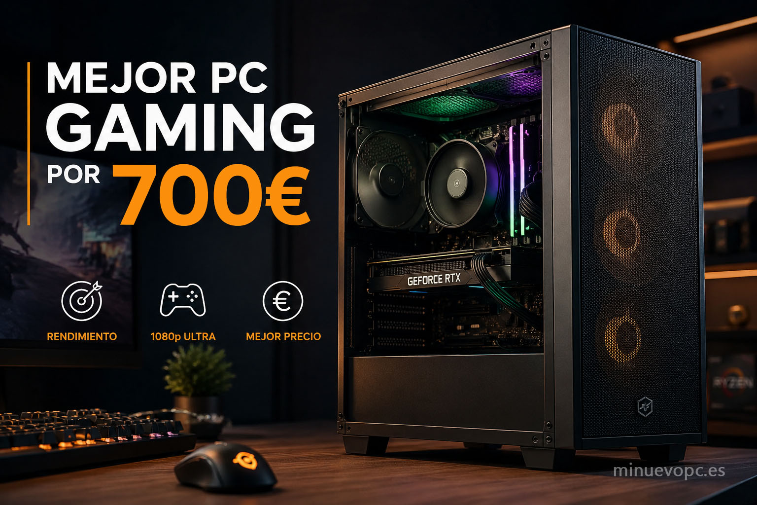 Mejor PC gaming por 700€ con iluminación RGB y componentes equilibrados para jugar con buena relación calidad precio